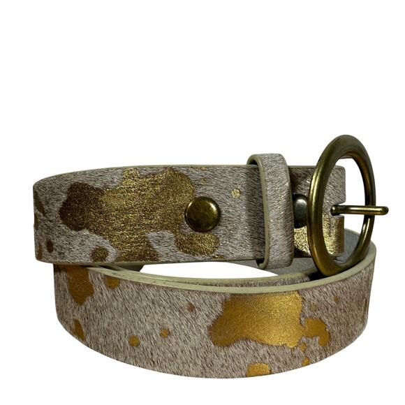 Genuine Leather Brass Buckle Belt 42.5\